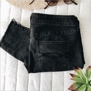 Abercrombie Black Distressed Ankle Jeans
